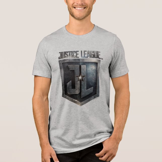 Justice League | Metallic JL Shield T Shirt (Framsida)