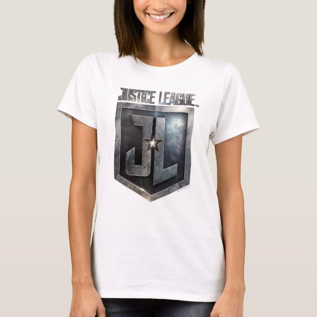 Justice League | Metallic JL Shield T Shirt (Framsida)