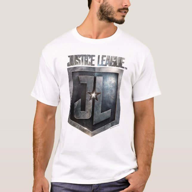 Justice League | Metallic JL Shield Tee Shirt (Framsida)