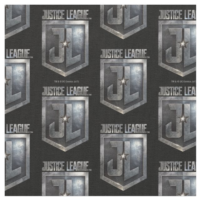 Justice League | Metallic JL Shield Tyg (Närbild)