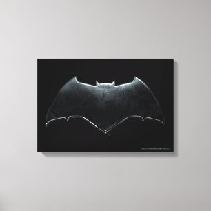 Justice League   Metallisk Batman-symbol Canvastryck