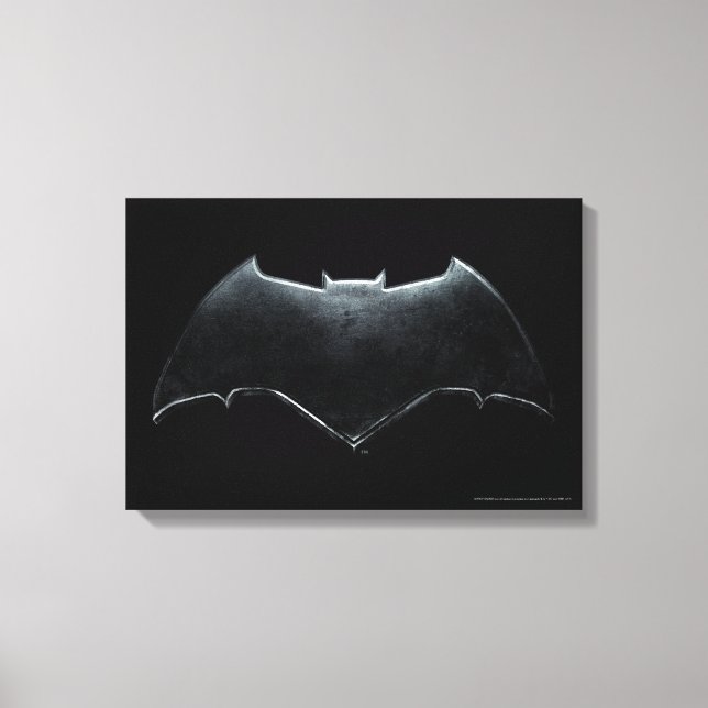 Justice League | Metallisk Batman-symbol Canvastryck (Framsida)
