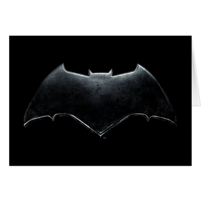 Justice League | Metallisk Batman-symbol Hälsningskort (Framsidan Horizontal)