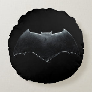Justice League Metallisk Batman-symbol Rund Kudde