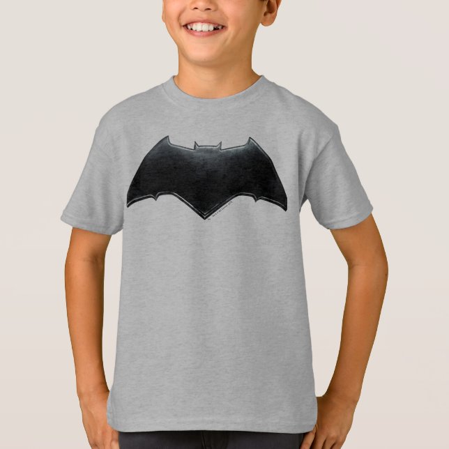 Justice League | Metallisk Batman-symbol T Shirt (Framsida)