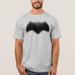 Justice League | Metallisk Batman-symbol T-shirt<br><div class="desc">Det här är Batmans utslitna metalliska fladdermus-symbol från Justice League-filmen.</div>