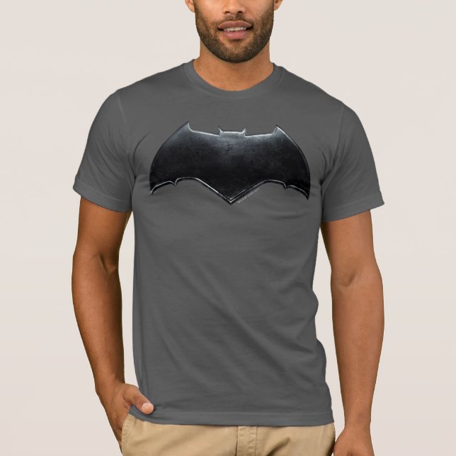 Justice League | Metallisk Batman-symbol Tee Shirt (Framsida)
