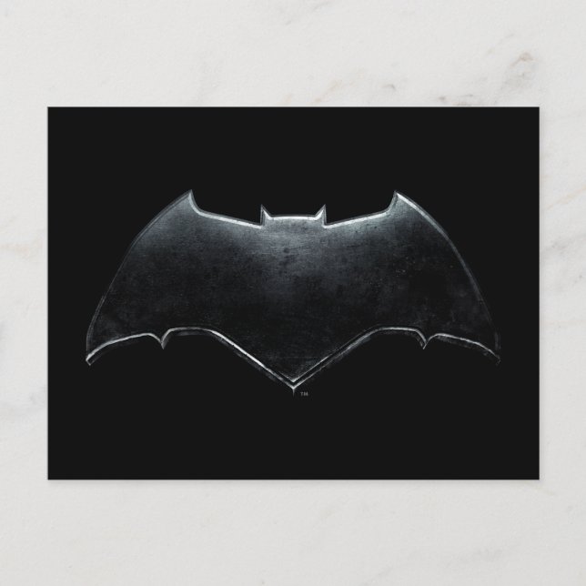 Justice League | Metallisk Batman-symbol Vykort (Framsida)