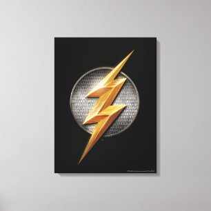 Justice League Metallisk boltsymbol i Flash Canvastryck