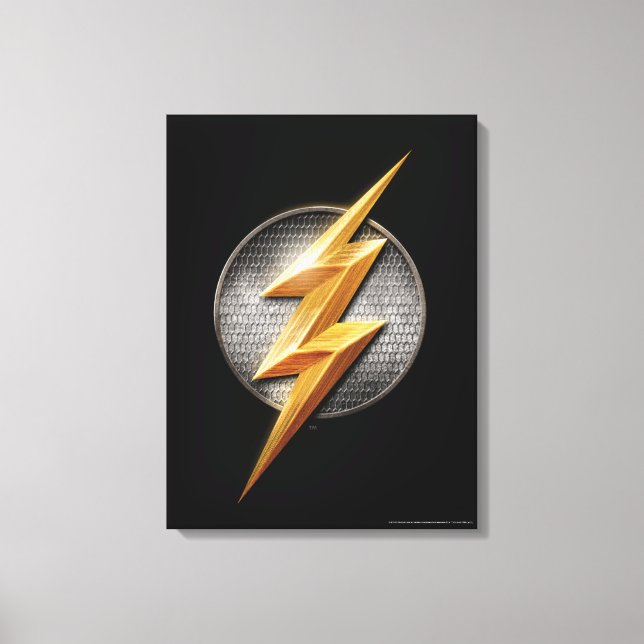 Justice League | Metallisk boltsymbol i Flash Canvastryck (Framsida)