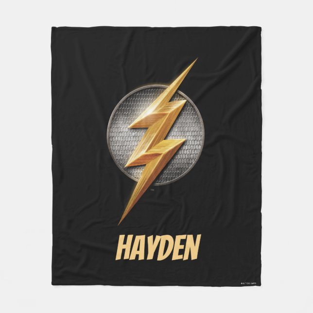 Justice League | Metallisk boltsymbol i Flash Fleecefilt (Framsidan)