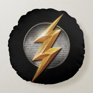 Justice League Metallisk boltsymbol i Flash Rund Kudde
