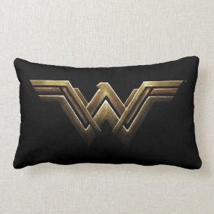Justice League Metallisk kvinnosymbol Lumbarkudde