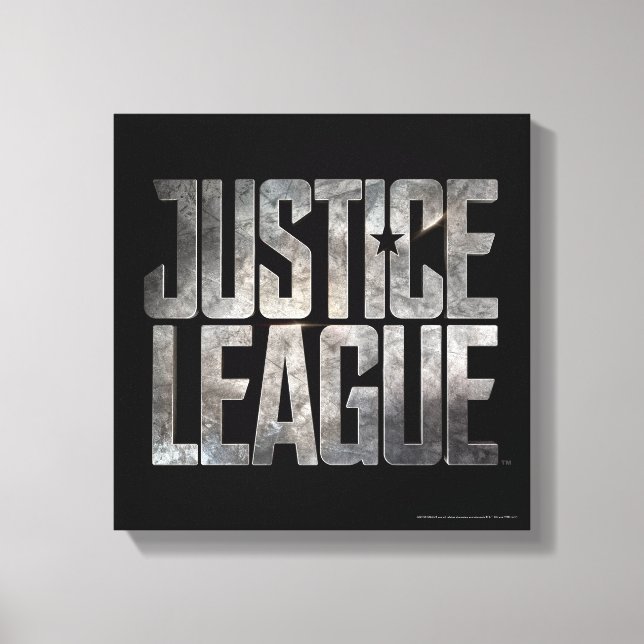 Justice League | Metallisk Logotyp för Rättsligt f Canvastryck (Framsida)