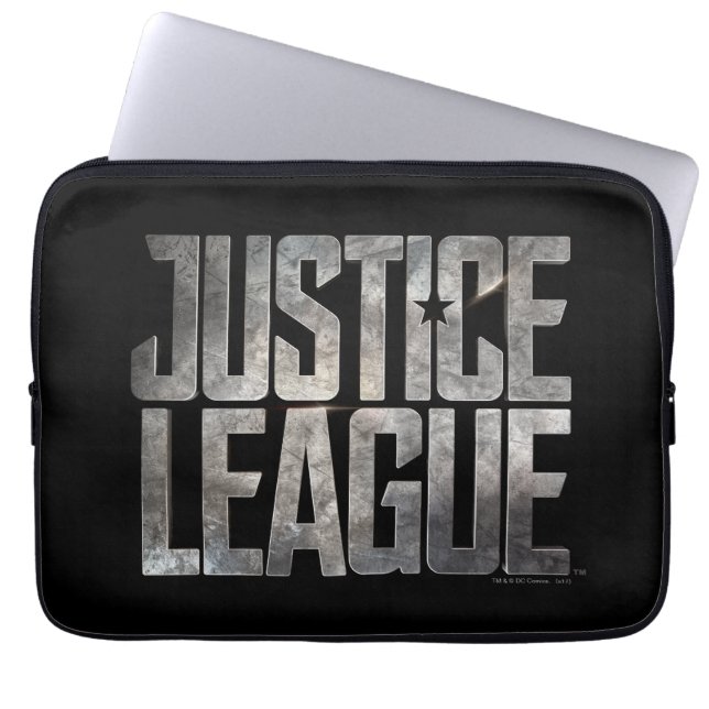 Justice League | Metallisk Logotyp för Rättsligt f Laptop Fodral (Framsidan)