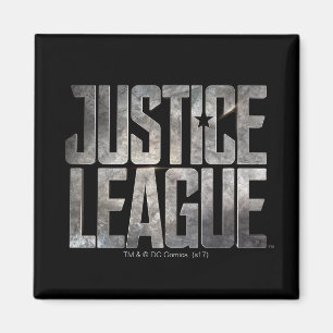 Justice League Metallisk Logotyp för Rättsligt f Magnet