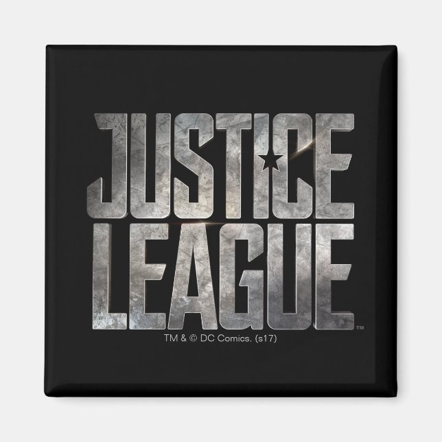 Justice League | Metallisk Logotyp för Rättsligt f Magnet (Framsidan)
