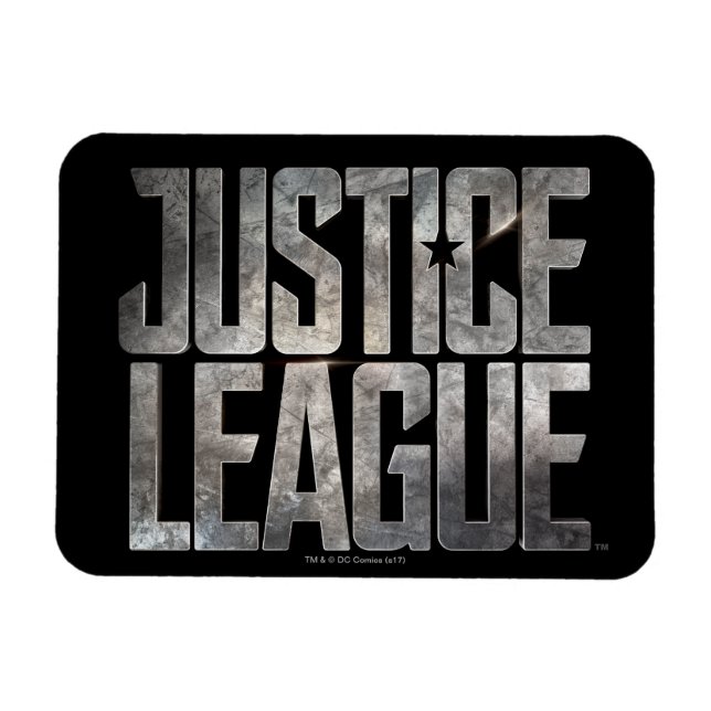 Justice League | Metallisk Logotyp för Rättsligt f Magnet (Horisontell)