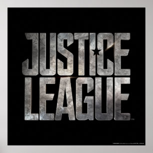 Justice League Metallisk Logotyp för Rättsligt f Poster
