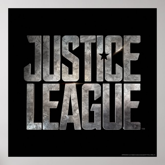 Justice League | Metallisk Logotyp för Rättsligt f Poster (Framsidan)