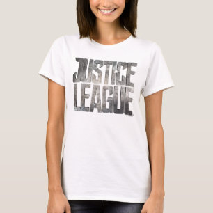 Justice League Metallisk Logotyp för Rättsligt f Tee