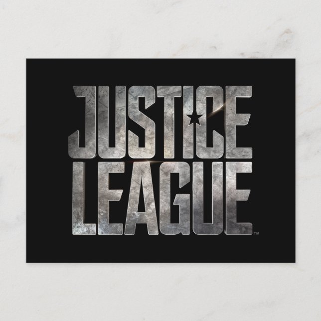 Justice League | Metallisk Logotyp för Rättsligt f Vykort (Framsida)