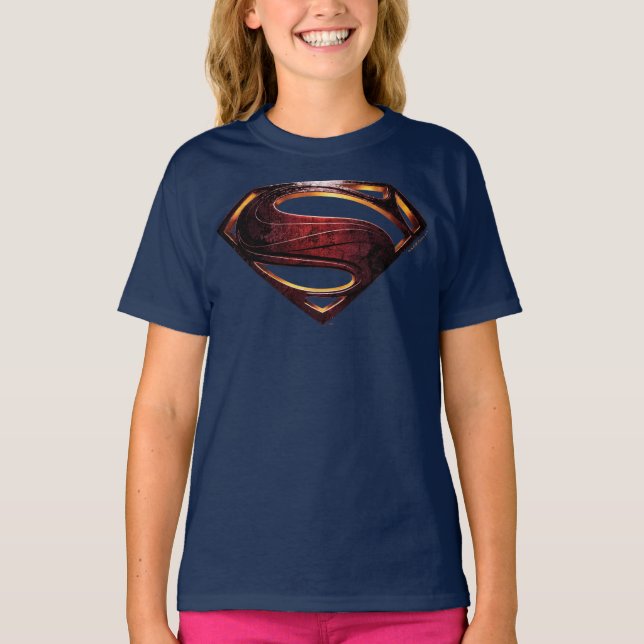 Justice League | Metallisk supermanssymbol T-shirt (Framsida)