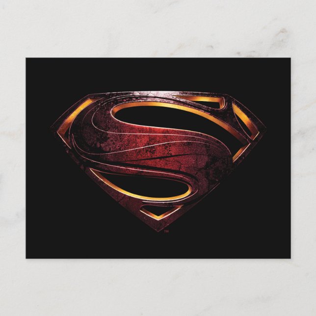Justice League | Metallisk supermanssymbol Vykort (Framsida)
