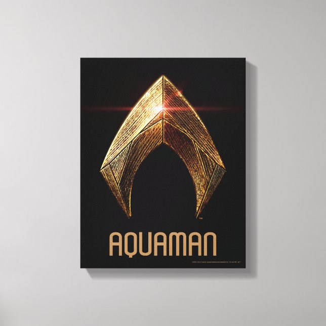 Justice League | Metallisk vattensymbol Canvastryck (Framsida)