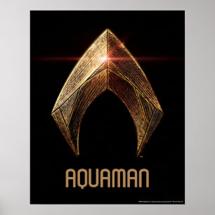 Justice League   Metallisk vattensymbol Poster