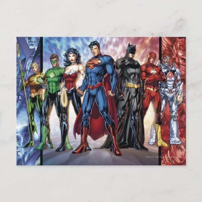 Justice League | Ny 52 Justice League Line Up Vykort (Framsida)