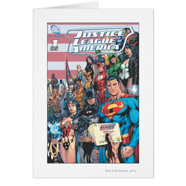Justice League of America First Issue Hälsningskort (Framsidan)