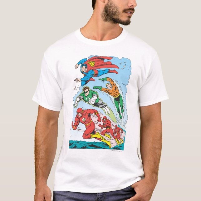 Justice League of America Group 3 T Shirt (Framsida)