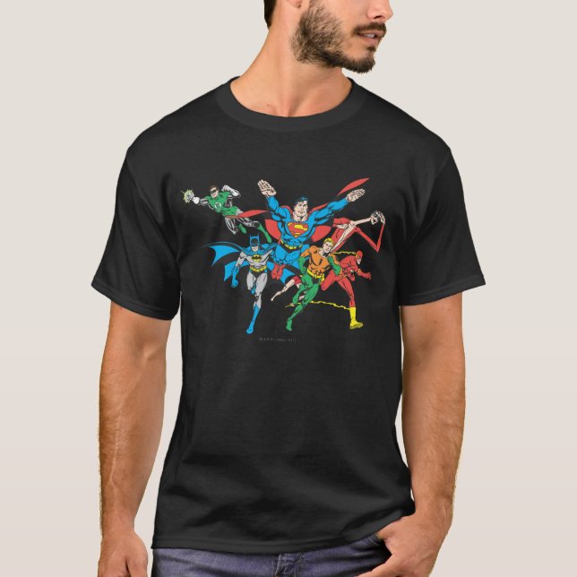 Justice League of America Group 4 Tee Shirt (Framsida)