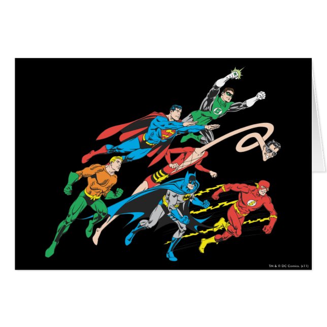 Justice League of America Group 5 Hälsningskort (Framsidan Horizontal)