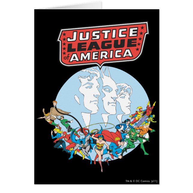 Justice League of America Group Hälsningskort (Framsidan)