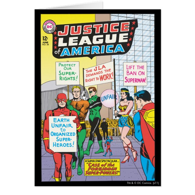 Justice League of America Issue #28 - June Hälsningskort (Framsidan)