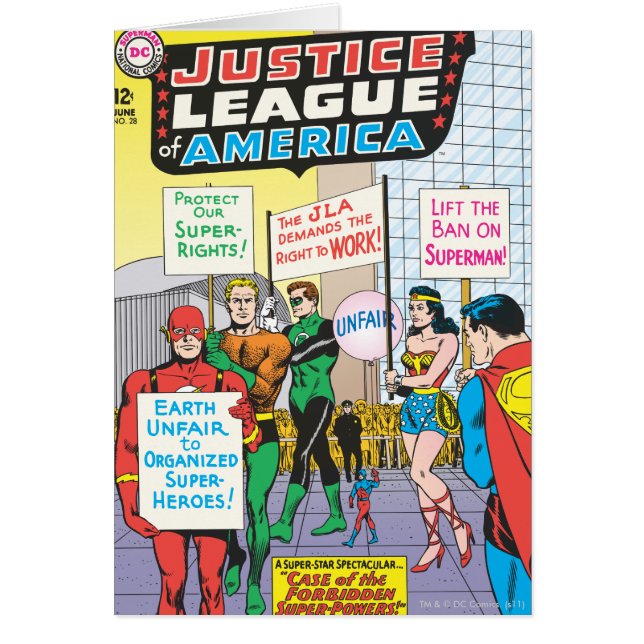 Justice League of America Issue #28 - June Hälsningskort (Framsidan)