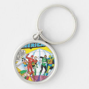 Justice League of America Issue #4 - May Rund Silverfärgad Nyckelring