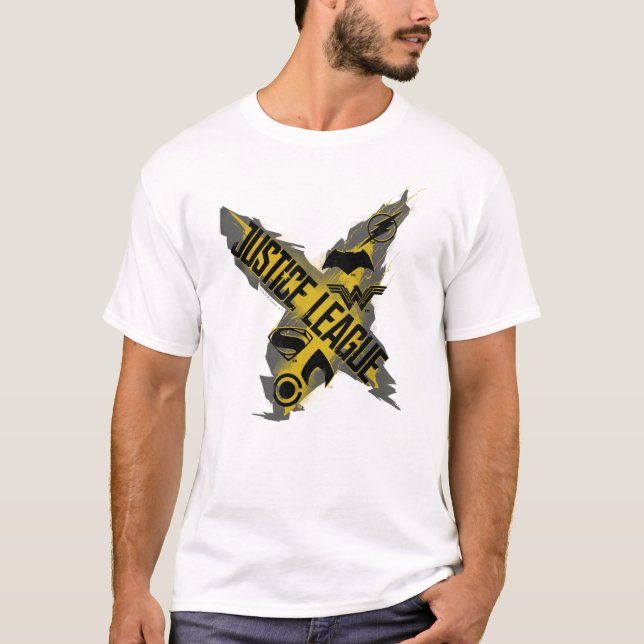 Justice League | Rättsliga förbund och gruppsymbol Tee Shirt (Framsida)