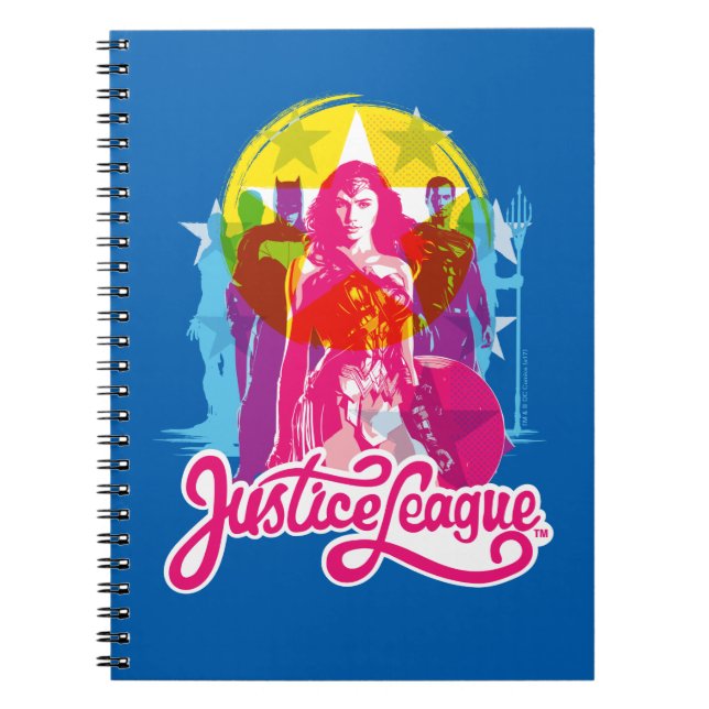 Justice League | Retro Group & Logotyp Pop Art Anteckningsbok (Framsidan)