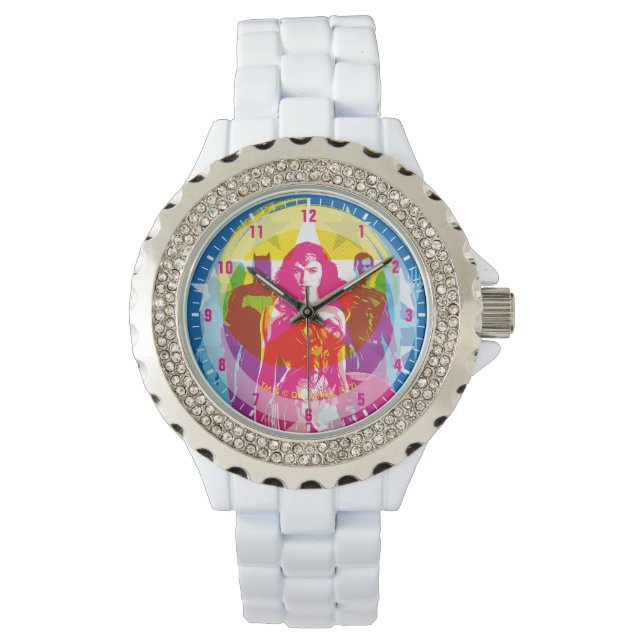 Justice League | Retro Group & Logotyp Pop Art Armbandsur (Framsida)