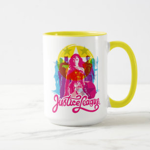 Justice League Retro Group & Logotyp Pop Art Mugg