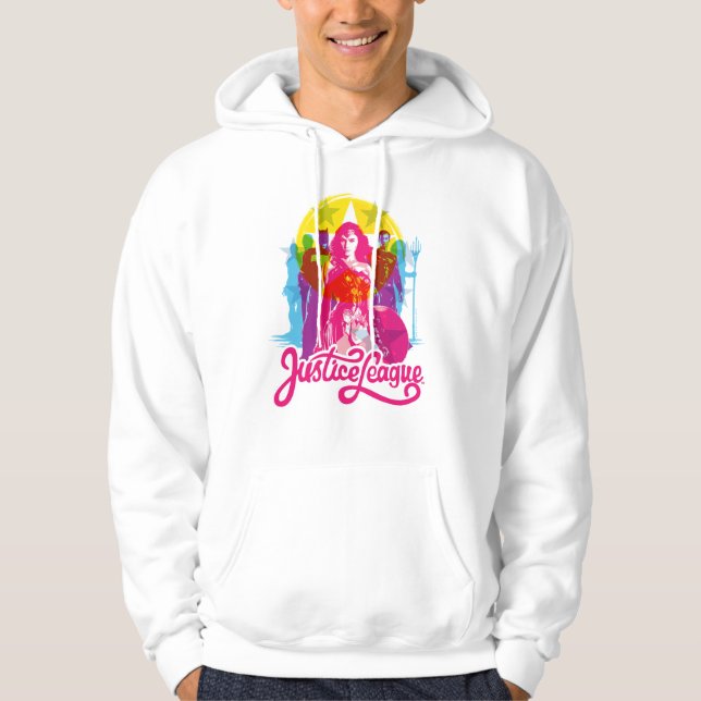 Justice League | Retro Group & Logotyp Pop Art Sweatshirt (Framsida)