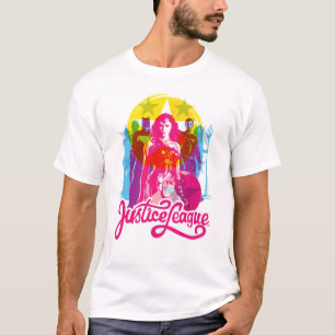 Justice League   Retro Group & Logotyp Pop Art Tee