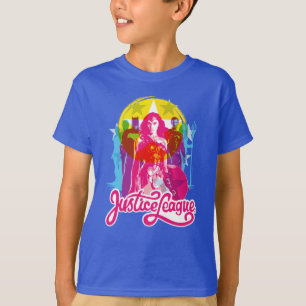 Justice League   Retro Group & Logotyp Pop Art Tee Shirt