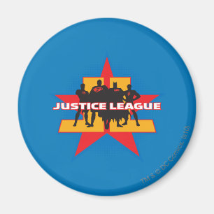 Justice League Silhouettes och Star Background Magnet