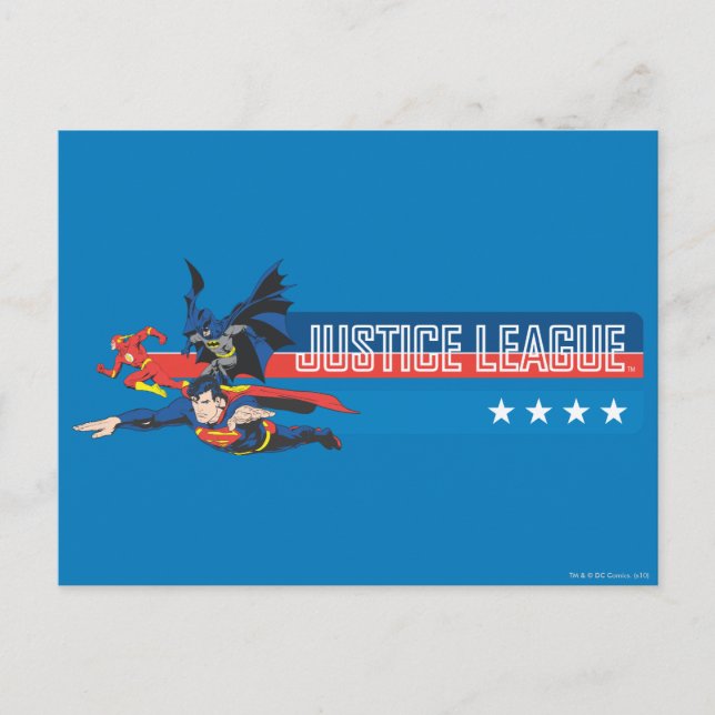 Justice League Stars och stripes Vykort (Framsida)