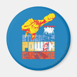 Justice League Strength. Ström. Mod. Tecken Magnet
