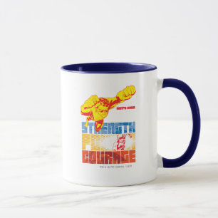 Justice League Strength. Ström. Mod. Tecken Mugg